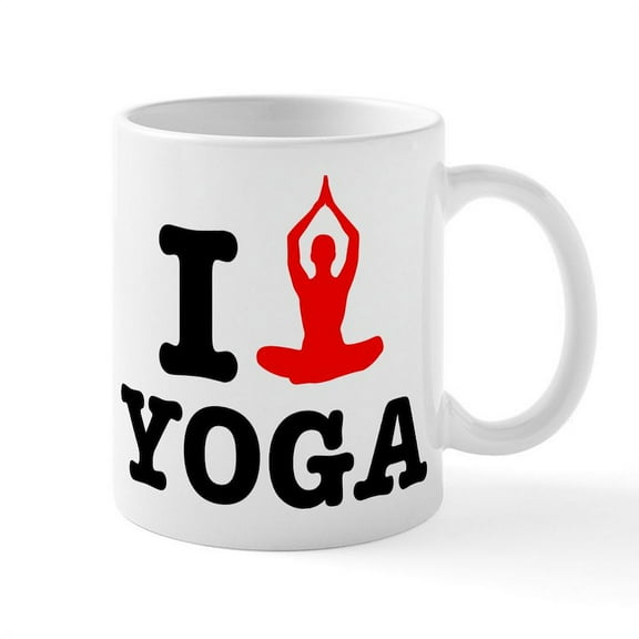 CafePress - I Heart Yoga Mug - 11 oz Ceramic Mug - Novelty Coffee Tea Cup