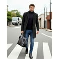 thumbnail image 6 of COOFANDY Men's Wool Blend Peacoat - Winter Trench Style, Notched Lapel & Single Breasted, with Pockets, 6 of 7