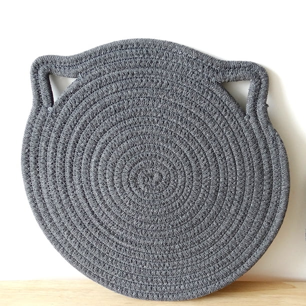 Alfombrilla Tejido de hilo de algodón puro Posavasos de mesa con forma de oreja de gato única Almohadillas calientes para bebidas Juego de alfombrillas Xemadio HMJM204-11