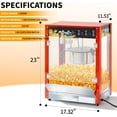 thumbnail image 5 of Pipleo 10 Oz Kettle Commercial Hot Air Popcorn Maker, 60-Cup Countertop Electric Popcorn Popper with 1300W Power, 60W Heating Tube, 5 of 8