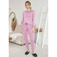 thumbnail image 3 of Ekouaer Valentine' Pajamas Women' Long Sleeve Pj Set Soft 2 Piece Loungewear Sleepwear with Jogger Pants, 3 of 6