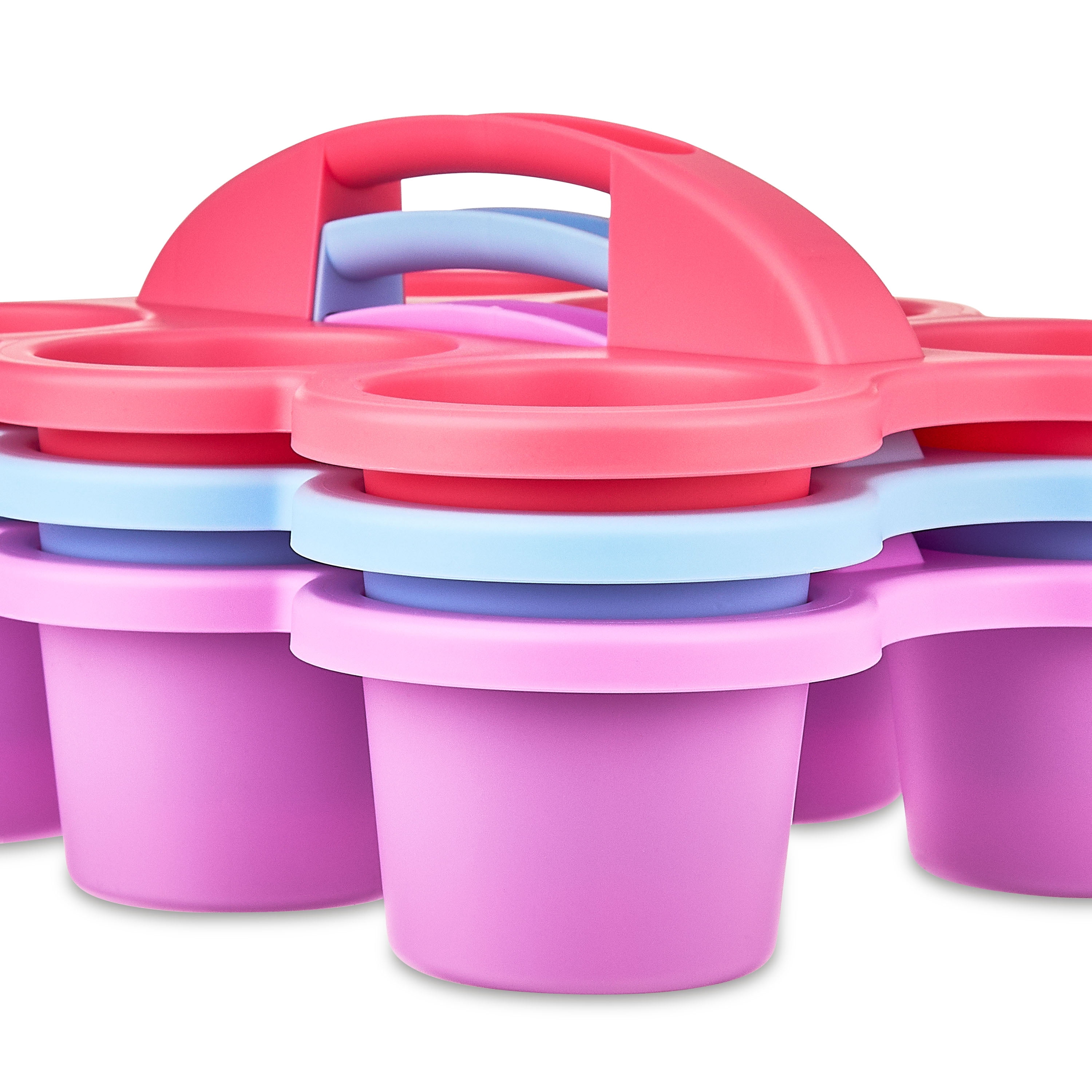 Pen+Gear Plastic Cup Caddy, Desktop Craft and Hobby Organizer, Sky Blue, 6-pack