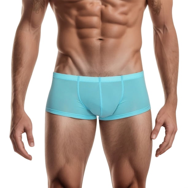 Calzoncillos Para Hombre, Ropa Interior, Pantalones Cortos, Bolsa Fina, Color Sólido, Ropa Interior Masculina