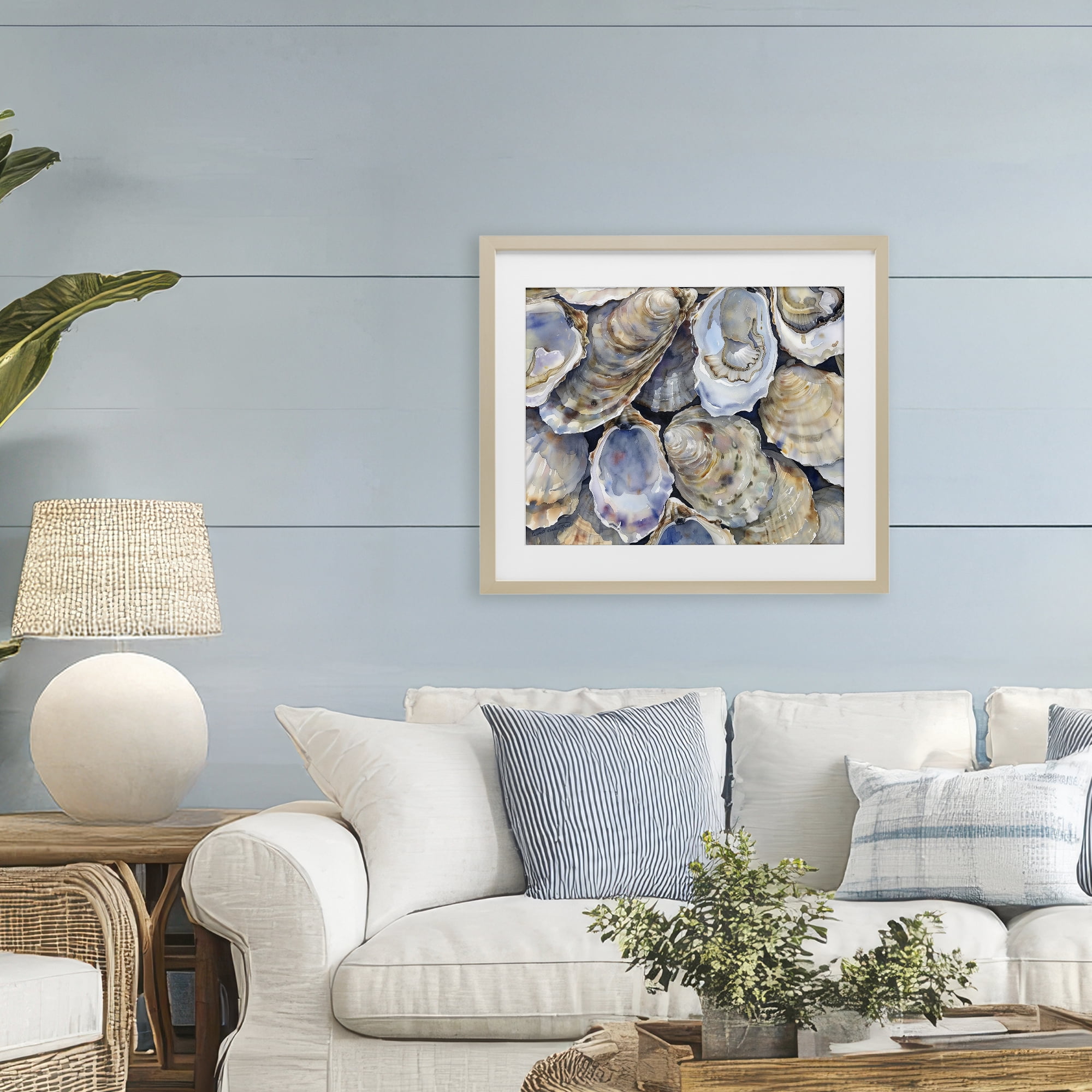 Stupell Industries Oyster Shellabration Pile Birch Framed Print Under Glass, design by Heidi Kuntz