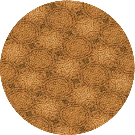 Ahgly Company Machine Washable Indoor Round Transitional Mahogany Brown Area Rugs, 3' Round