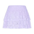 thumbnail image 4 of miqiqism Women Lace Skirts High Waisted Dress Tutu Summer Solid Hip Scarf,01_Purple,X-Large, 4 of 5