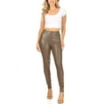 thumbnail image 4 of Moa Collection Women's Faux Leather Stretch Comfy Soild Fashion Leggings Pants, 4 of 5