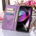 thumbnail image 4 of SaniMore Case for Motorola Moto G 5G (6.5" 2023), PU Leather Skin with Luxury Embossed Butterfly [Wrist Strap & Card Slots & Flip Kickstand] Full-body Shockproof Business Wallet Cover, Lightpurple, 4 of 7