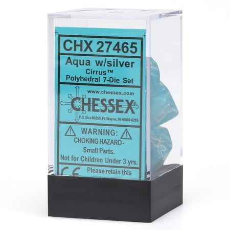 Polyhedral Dice: Cirrus Aqua w/ Silver price history on PriceWatchPro
