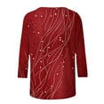 thumbnail image 4 of Abstract Art Line Print T-Shirt for Women Casual 3/4 Sleeve Graphic Tee Loose Fit Summer Fashion Top, 4 of 8