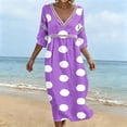 thumbnail image 6 of Omexry Elegant Dresses for Women Women's Summer Casual Printed Dress With Sleeve V-neck Dress, 6 of 6