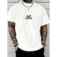 thumbnail image 1 of Men's Casual Swim Print T-Shirt - Breathable Polyester, Crew Neck, Short Sleeve, Machine Washable - Perfect for All Seasons, 1 of 5