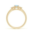 thumbnail image 2 of Angara Natural 0.6 Ct. Aquamarine with Diamond Classic Ring in 14K Yellow Gold for Women (Ring Size: 11.5), 2 of 10