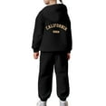 thumbnail image 6 of Bysome Toddler Girls Outfit Set Child Boys Long Sleeve Solid Warm Hoodie Pullover Tops Pants Kids Outfits Sweat Suit Long Sleeve Crew Neck Cute Print Girl 2 Pieces Clothes Set Black Size 2-3 Years, 6 of 7