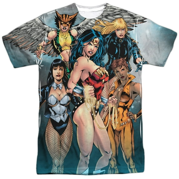 DC Comics Justic League Of America Girls Night Out Adult Front Print T-Shirt Tee
