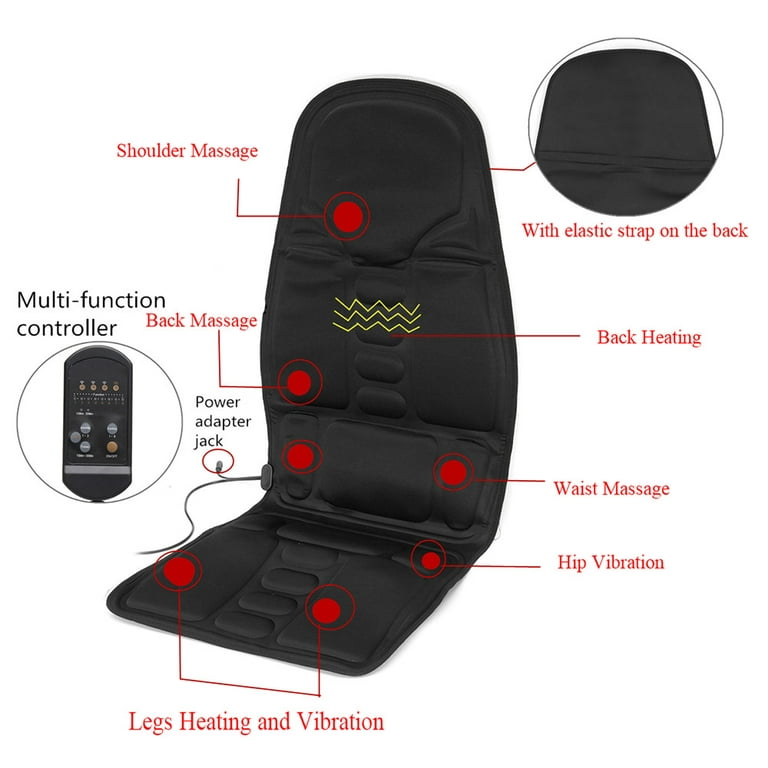 Back Massager Chair Pad with Adjustable Neck Pillow and 3 Speeds-Brown –  ZEBRA MASSAGE CHAIRS