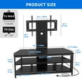 thumbnail image 6 of Dextrus Height Adjustable TV Stand Mount, Swivel Entertainment Center with Power Outlet and LED Lights, for TVs up to 70 inches, 6 of 7