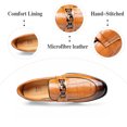 thumbnail image 2 of Mens Leather Dress Shoes Casual Comfort Loafers Fashion Classic Business Shoes Non-slip Breathable Driving Shoes Brown 11.5 US, 2 of 7
