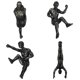 thumbnail image 1 of 4x Escalada en roca Hombres Escalador Escultura Colgante de pared Decoración Estatua Artesanía Macarena Escultura para colgar en la pared, 1 of 8