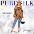 thumbnail image 4 of Womens Casual Long Sleeve for T Shirts Round Neck Pullover Tunic Top Ethnic Vintage Floral Printed Loose Blouse Tee XL-4 4XL, 4 of 4