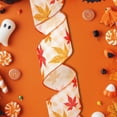 thumbnail image 4 of Btomtd 196.85"x2.55" Faux Linen Woven Ribbon with Pumpkin and Maple Leaf for Halloween Thanksgiving Ornaments Holiday Party Decoration Ribbon for Crafting, D, 4 of 6