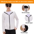 thumbnail image 3 of 1 pieza de adulto blanco con ala extraíble protección UV estilo fino abrigo transpirable ropa de pesca con protección solar, 3 of 5