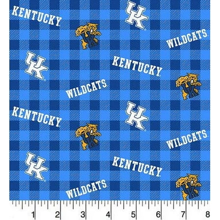 University of Kentucky Cotton Fabric-Sold by the Yard-Buffalo Plaid Design