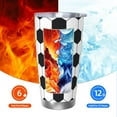 thumbnail image 5 of Picia Soccer Ball Pattern 20 oz Tumbler Stainless Steel Vacuum Insulated Coffee Ice Cup Double Wall Travel Flask Dual Lid Water Bottle, Eco-friendly Car Cup-Without Straw, 5 of 8