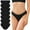 Black, variant on 7 Pack Underwear for Women,Cotton Panties Soft & Breathable Bikinis Panties for Young Ladies