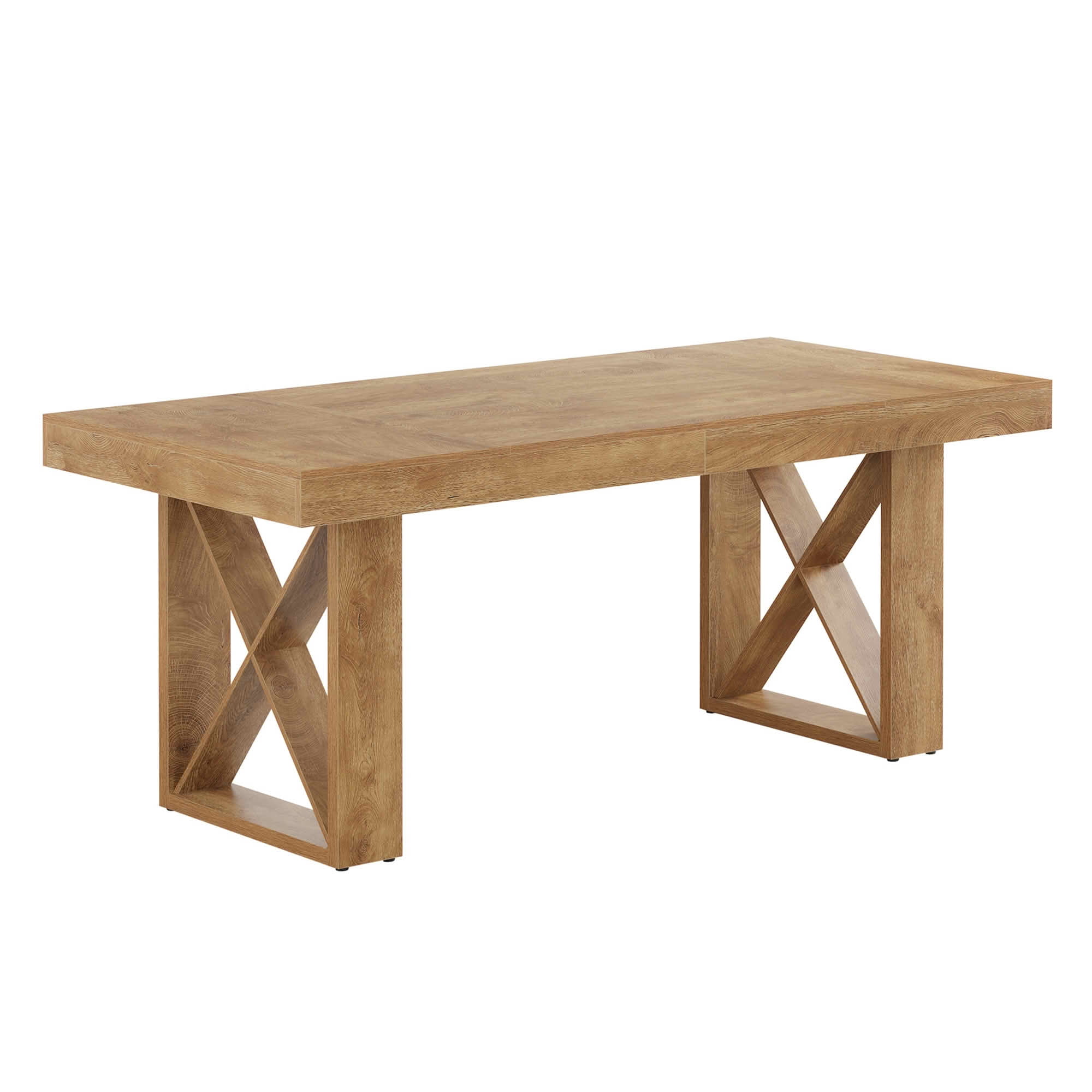 MAYEERTY 63 Inch Rectangular Farmhouse Dining Table, E1 Grade MDF Kitchen Dinner Table for 4 to 6 People