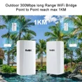 thumbnail image 4 of Repetidor Wifi KuWFi 2.4G 300Mbps AP para exteriores Extensor de largo alcance Enrutador de gestión inteligente Puente inalámbrico CPE Punto a punto 1KM, 4 of 5