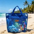 thumbnail image 4 of Yardvibe Beach Tote Bag for Women, 11.02"x9.84" Large Mesh Holiday Handbag, Reusable Summer Casual Shoulder Bags for Travel Swimming (Blue-Small), 4 of 5