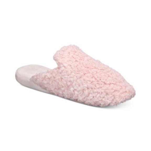 Charter Club Women's Faux-Sherpa Slippers (Blush, M)