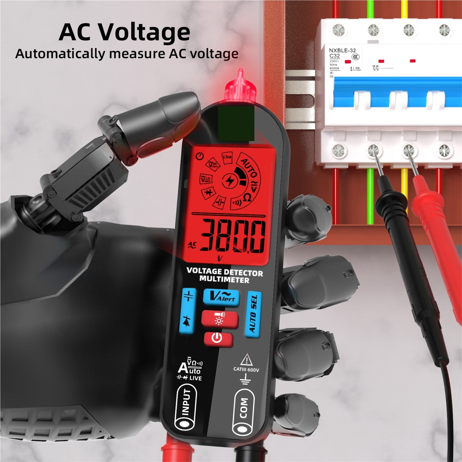 Smart Digital Multimeter Electronic Tester AC DC Contactless NCV Automatic Diode Capacitor Ohm Hz Breakpoint Meter ,Battery Test