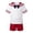Red-Shorts, variant on Kids Sailor Uniform 2-Piece Set Cheerleader Style Short Sleeve Top with Bow + Elastic Waist Shorts for Boys Girls Back to School Performances Stage Show(Red-Shorts,6-7 Years)