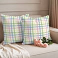 thumbnail image 3 of Outdoor Waterproof Pillow Covers Spring Easter Buffalo Plaid Stripe Decorative Throw Pillow Protectors,Pillowcase Cushion Cases for Patio Sofa Garden Couch,16x16in,Pack of 2, 3 of 14