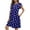 Blue Cherry, variant on Mengpipi Womens Dresses Summer Casual Ruffle Sleeve Beach Sundresses with Pockets, Colorful Leaves-S(US 4-6)