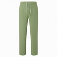 thumbnail image 4 of Ccpelsie Boy's Baggy Sweatpants Cotton Fleece Wide Leg Lounge Sweat Pants Drawstring Waist Jogging Pants with Pockets(A-Light Green,7-8 Years), 4 of 5
