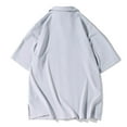 thumbnail image 4 of Camisetas Elvqul de Hombre Gris Economicas Manga Corta Botones Liso Solapa, 4 of 6