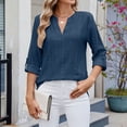 thumbnail image 6 of MAIHAN Women Tshirts Cotton Casual Summer Boho Tops Crew Neck Basic Tops Summer T Shirt Lightweight Blend Loose Fit Casual Beach Cover Up, 6 of 8