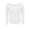 thumbnail image 5 of Posijego Women's Crop T Shirts Square Neck Long Sleeve Shirt Plain Basic Tee Fall Tops Going out Tight Shirts, 5 of 6