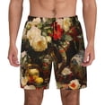 thumbnail image 2 of Picia Elegant Still Life Roses pattern Mens Swim Trunks with Compression Liner Stretch Beach Shorts Quick Dry with Zipper Pockets No-Chafing Board Shorts-Medium, 2 of 9
