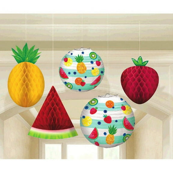 Summer Fruit Deluxe Hanging Decorations (5pc)
