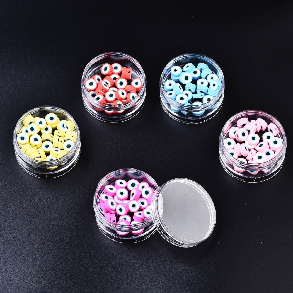Polystyrene Bead Storage Containers with 5 Compartments Organizer boxes for Jewelry Beads Small Accessories Column Clear 6x12.2cm compartment: 5.4x2cm