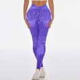 thumbnail image 5 of Ovticza High Waisted Skinny Butt Lifting Jeans Leggings Tummy Control Jeggings for Women with Pockets Purple M, 5 of 5