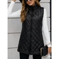 thumbnail image 7 of Cuteduck Women's Vest Fall Spring Sleeveless Stand Collar Long Lightweight Quilted Pocketed Zipper Casual Jacket S-2XL, 7 of 7