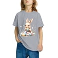 thumbnail image 4 of AUNVITO Boys & Girls Easter Cartoon Cotton Shirts Round Neck Short Sleeve Tees for Toddlers, 4 of 5