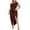 Coffee, variant on Plus Size Dresses for Curvy Women One Shoulder Short Sleeve Ruched Bodycon Midi Dress Wedding Guest Party Cocktail Dresses Black XXL
