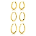 thumbnail image 1 of JeenMata 3 Pares de Aros Minimalistas Ovalados Joyería para Uso Diario, Juego de Aros Asequibles para Mujeres, 1 of 5