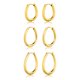 thumbnail image 1 of JeenMata 3 Pares de Aros Minimalistas Ovalados Joyería para Uso Diario, Juego de Aros Asequibles para Mujeres, 1 of 5